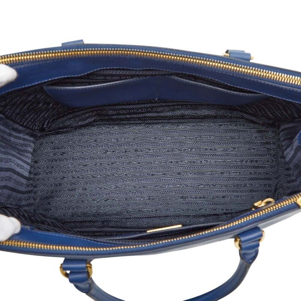 PRADA Blue Leather Saffiano Shoulder Bag - Picture 10 of 13